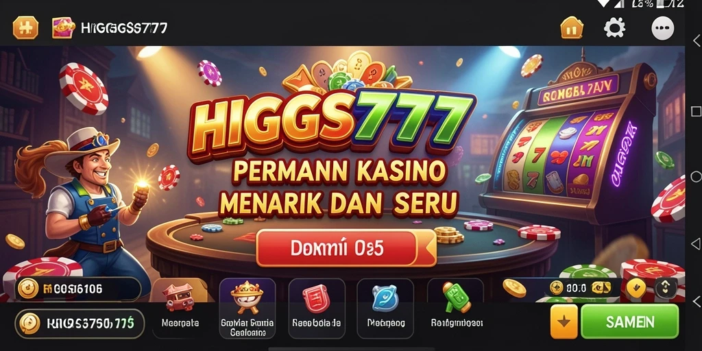 Screenshot utama HIGGS777 menampilkan gameplay kasino yang seru dan menegangkan.