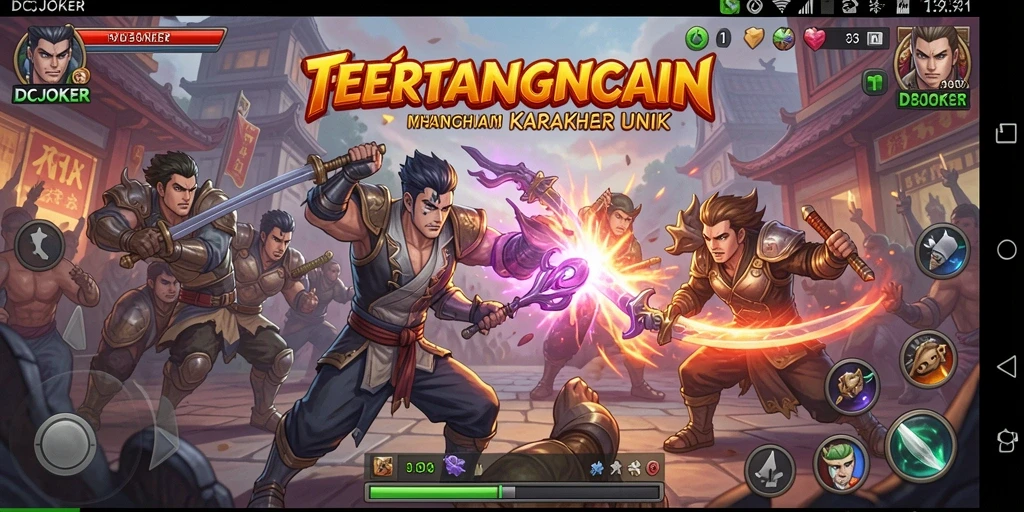 Tangkapan layar utama IDCJOKER menampilkan pertarungan karakter yang intens dan menarik.