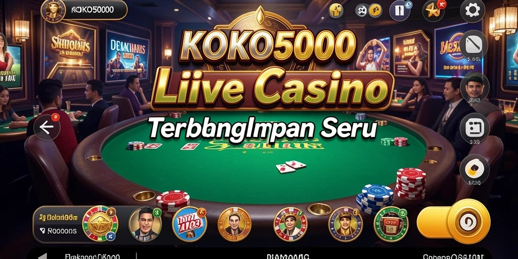 Tampilan gameplay KOKO5000 dengan dealer dan pemain di meja permainan Live Casino.