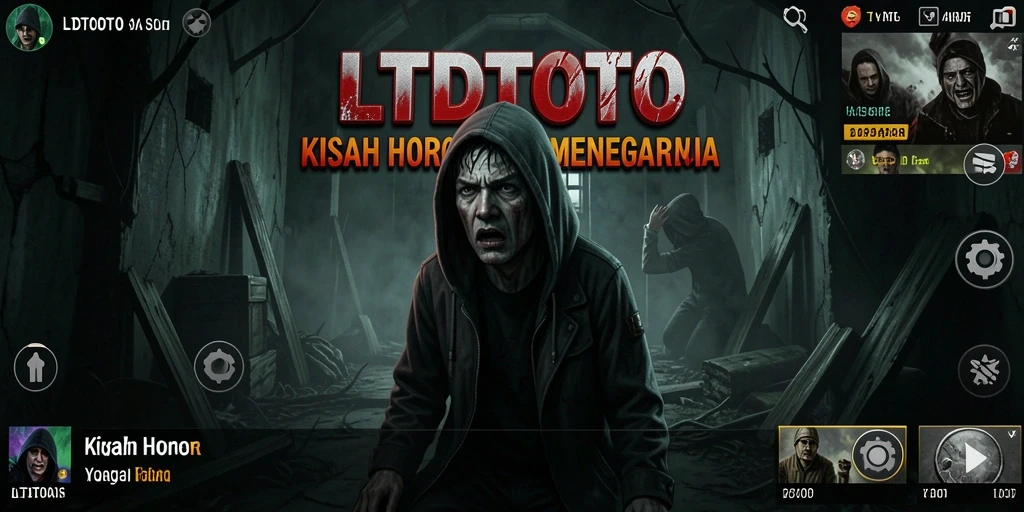Screenshot gameplay LTDTOTO menampilkan suasana horor yang mendalam.