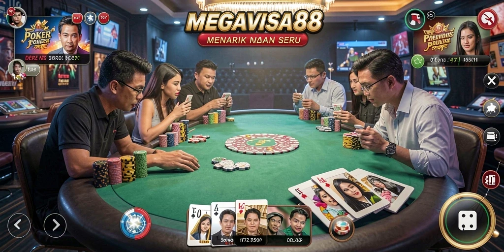 Tampilan gameplay poker yang seru di MEGAVISA88.