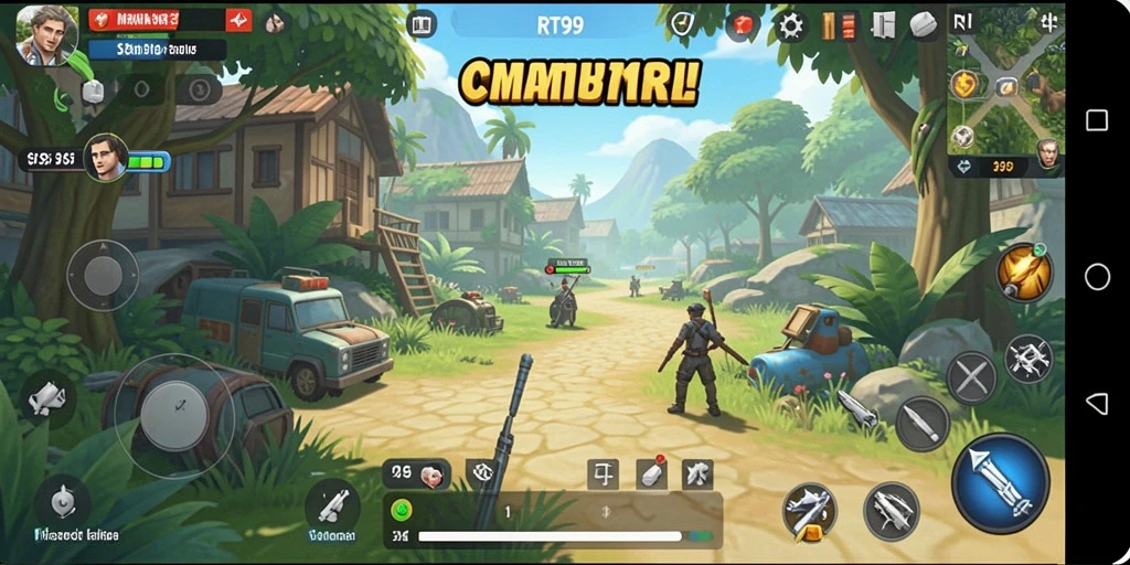 Screenshot RT99 menunjukkan karakter yang aktif dalam gameplay santai.
