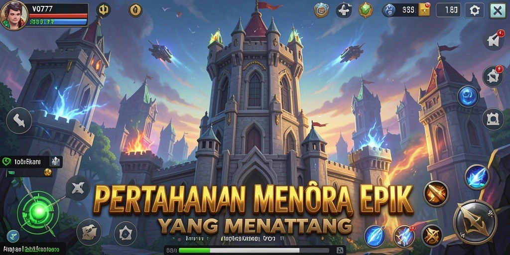 Tampilan mendebarkan dari gameplay VO777 yang penuh aksi Tower Defense.